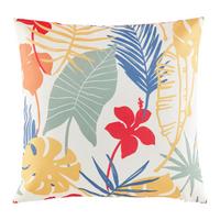 Outdoor-Kissen Palmblatt Gelb/Blau/Pink ca. 45x45cm - pink/modrá, Konvenční, textil (45/45cm) - Modern Living
