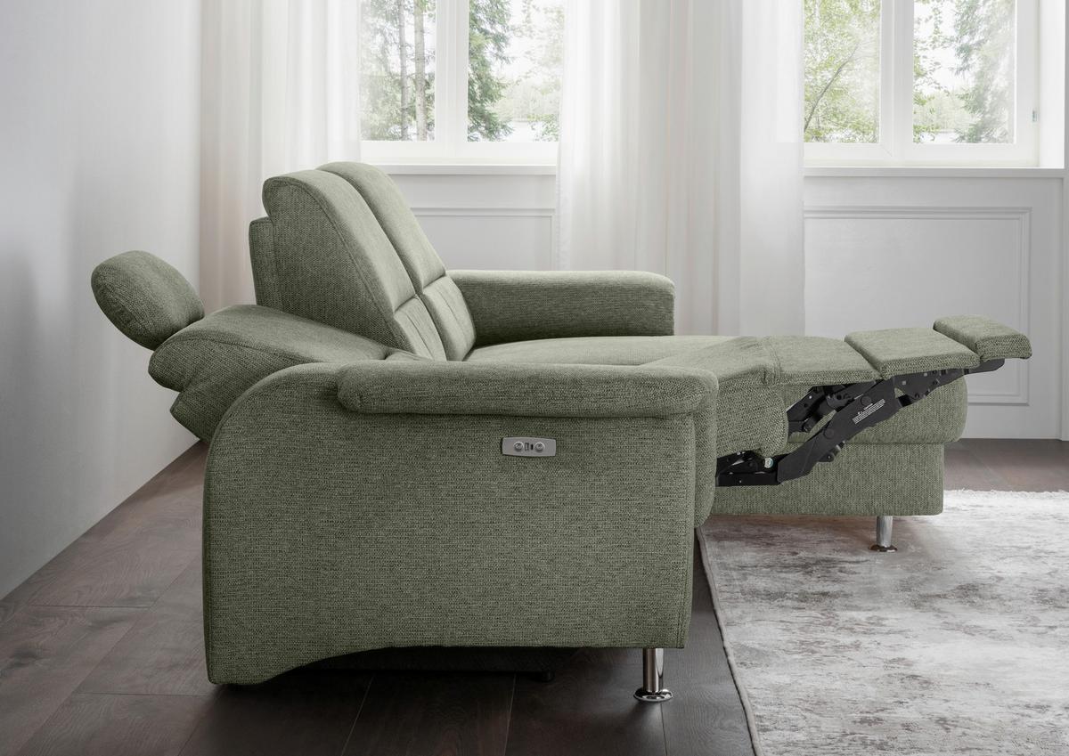 Ecksofa Mit Stauraum Parole Grün Chenille - Chromfarben/Grün, MODERN, Textil (231/165cm) - Livetastic