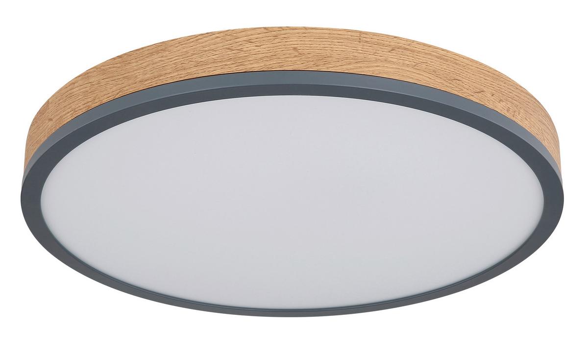 LED-Deckenleuchte Ø 45 cm mit Farbtemperaturenwechsler - Opal/Graphitfarben, Basics, Holzwerkstoff/Kunststoff (45/8,5cm) - Globo