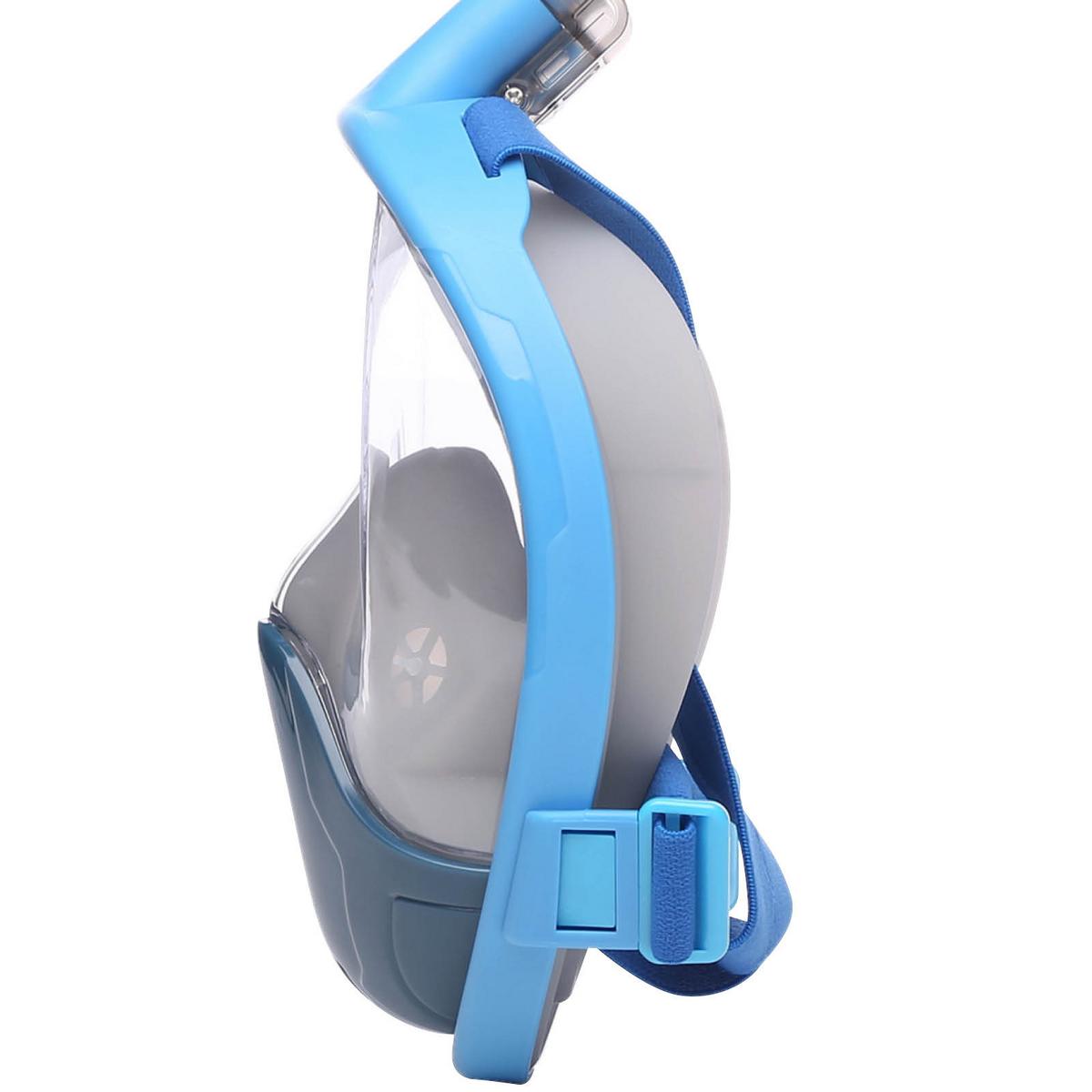 Schnorchelset L/XL mit Abflussventil Blau - Blau, Basics, Kunststoff (42/18,3/17,2cm)