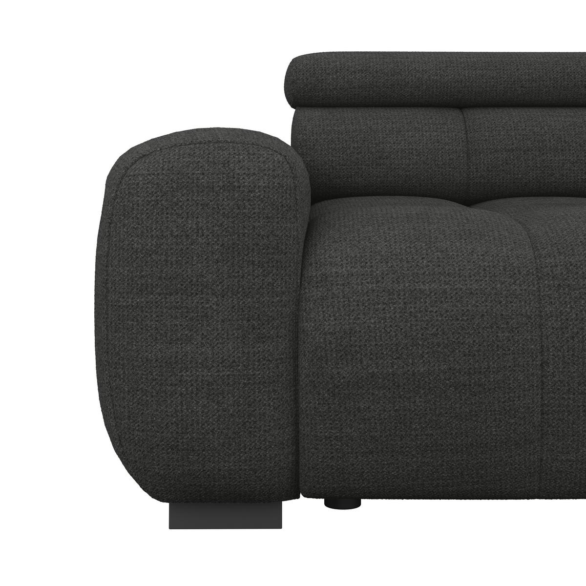 Bigsofa Bull Webstoff schwarz, B: 248 cm - Schwarz, Design, Textil (248/77-97/108cm) - Luca Bessoni