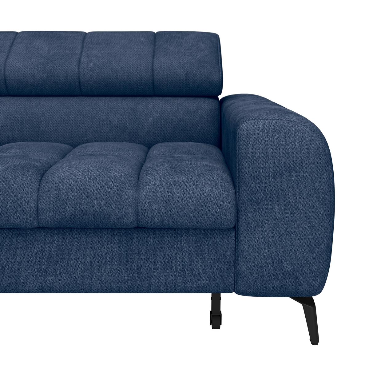 Ecksofa Mit Schlaffunktion & Bettkasten Volf Blau - Blau/Schwarz, Trend, Kunststoff/Textil (203/261cm)