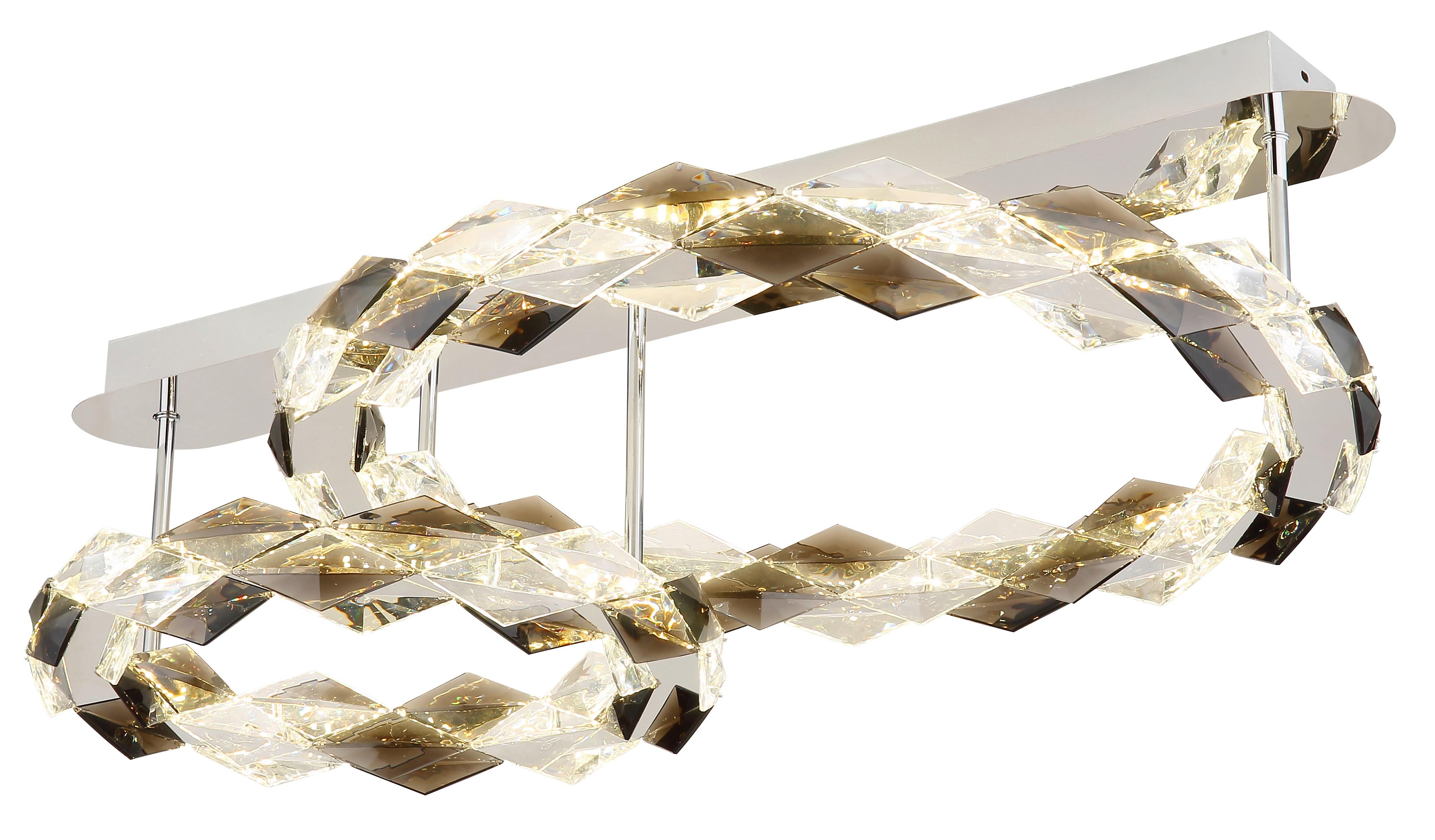 LED-Deckenleuchte 67318d2 - Klar, Design, Kunststoff/Metall (80/55/24,5cm) - Globo