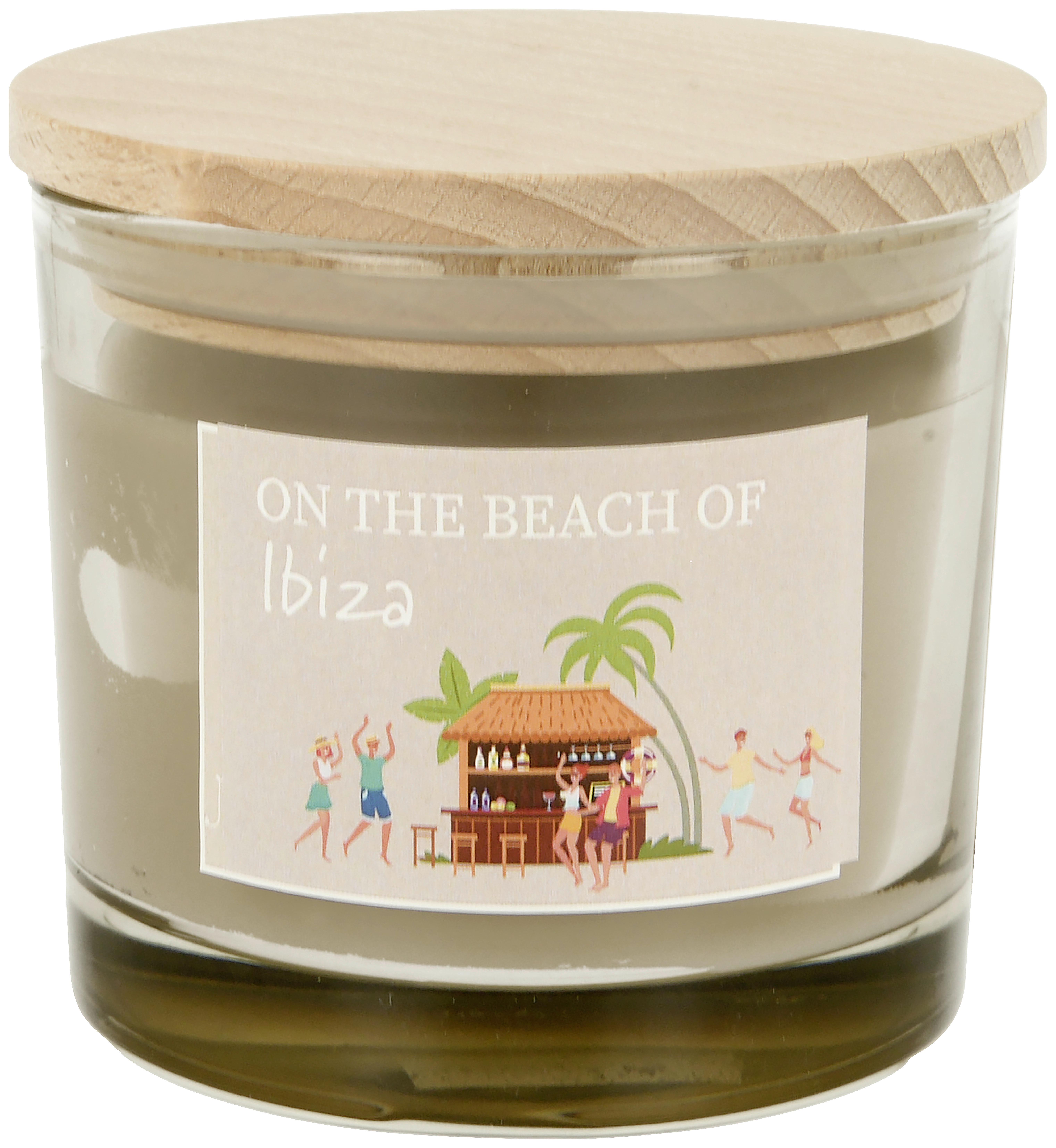 Sviečka v skle Luke - oranžová/modrá, prírodné materiály/sklo (8/9cm) - Mömax