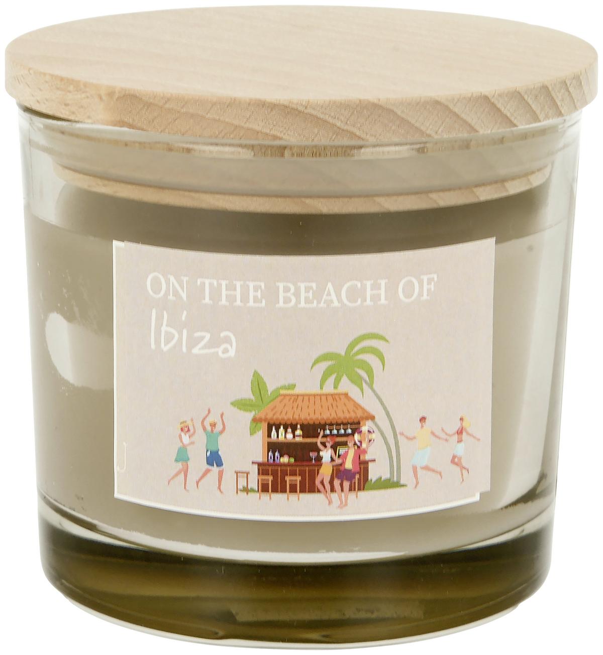 Svíčka ve skle Luke - oranžová/modrá, přírodní materiály/sklo (8/9cm) - Mömax