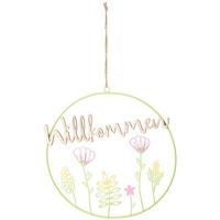 Dekoschild Gustav - Pink/Grün, KONVENTIONELL, Holz/Metall (25/0.5/26cm) - Luca Bessoni