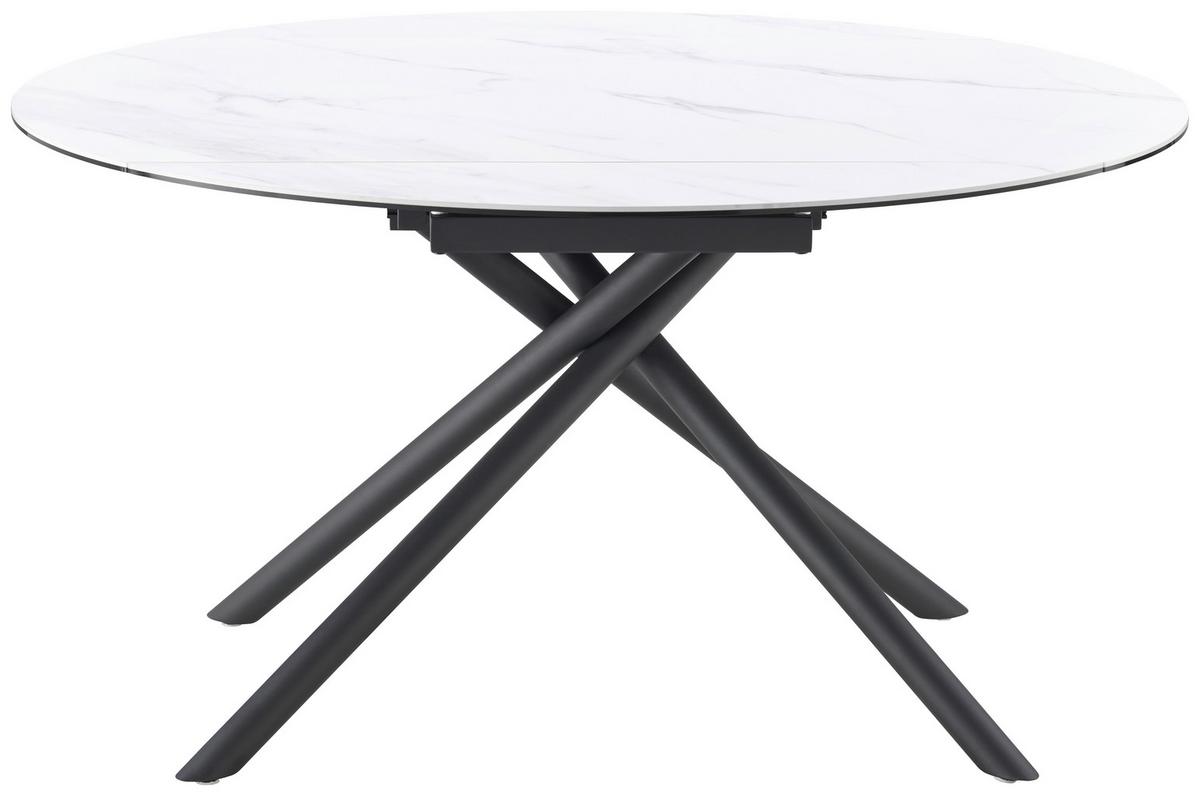 Esstisch Tiana - Schwarz/Weiß, LIFESTYLE, Glas/Keramik (90-140/76/140cm) - MID.YOU