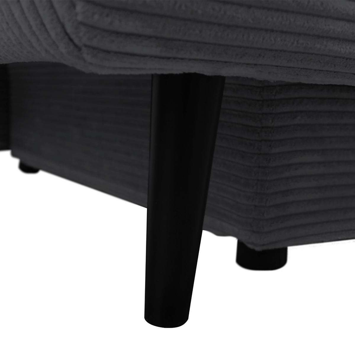 2-sitzer-sofa Mit Schlaffunkt. Fiore Und Bettkasten Grau - Dunkelgrau/Schwarz, Design, Textil (202/85/99cm) - P & B