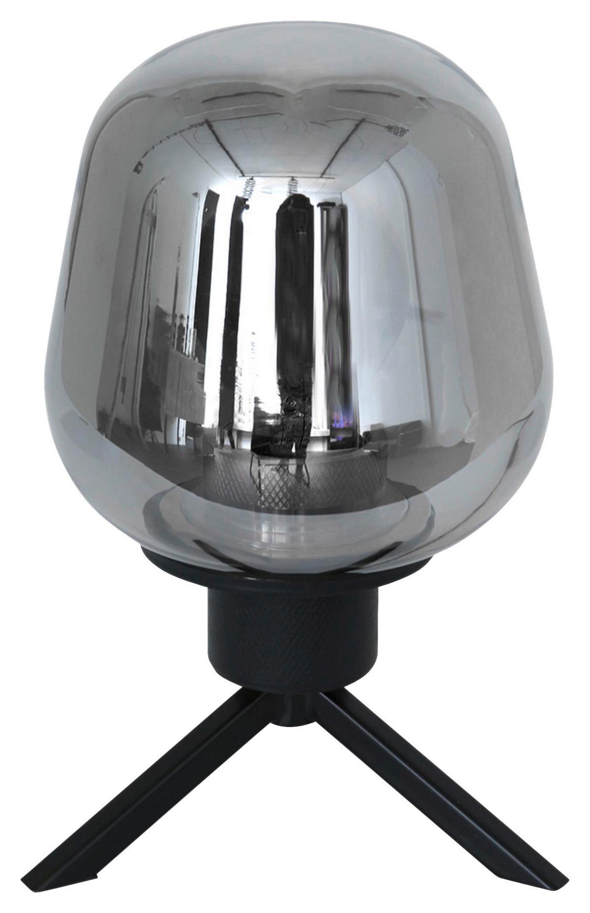 Tischleuchte Reflexion - Schwarz, Trend, Glas/Metall (15/23/15cm)
