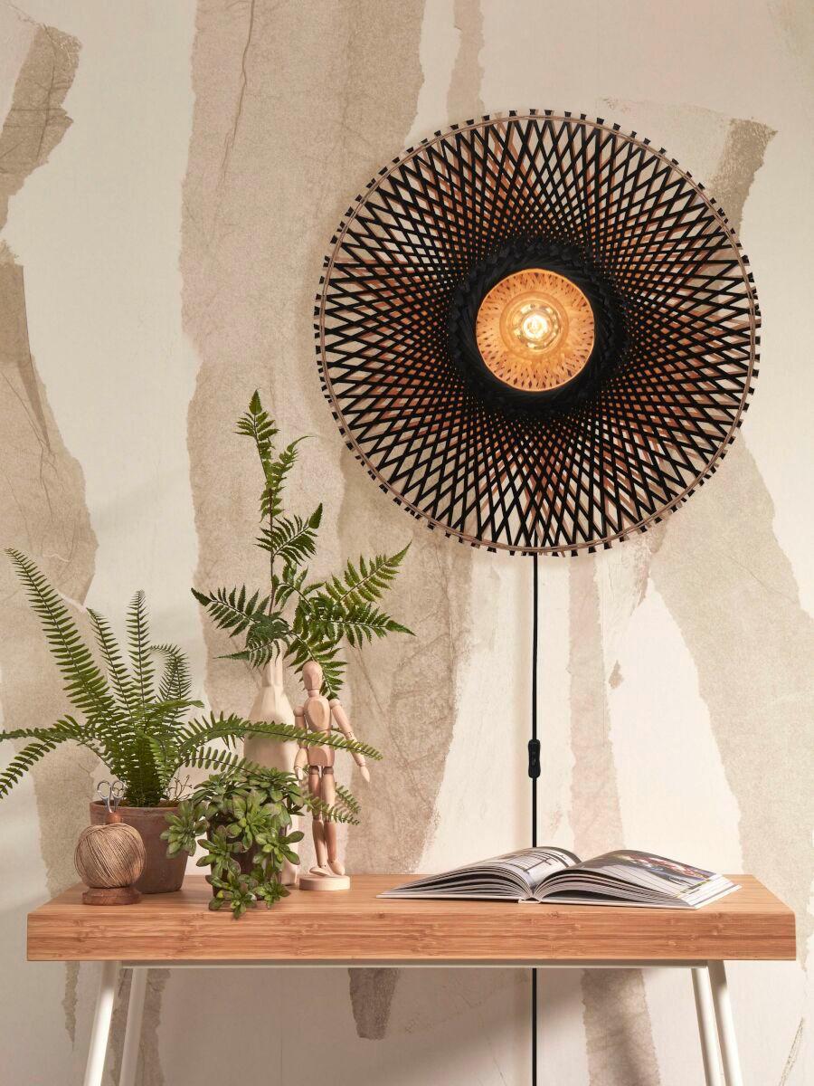 Wandleuchte Kalimantan Schwarz B: 8 cm - Schwarz, Trend (30/8/30cm) - Good & Mojo