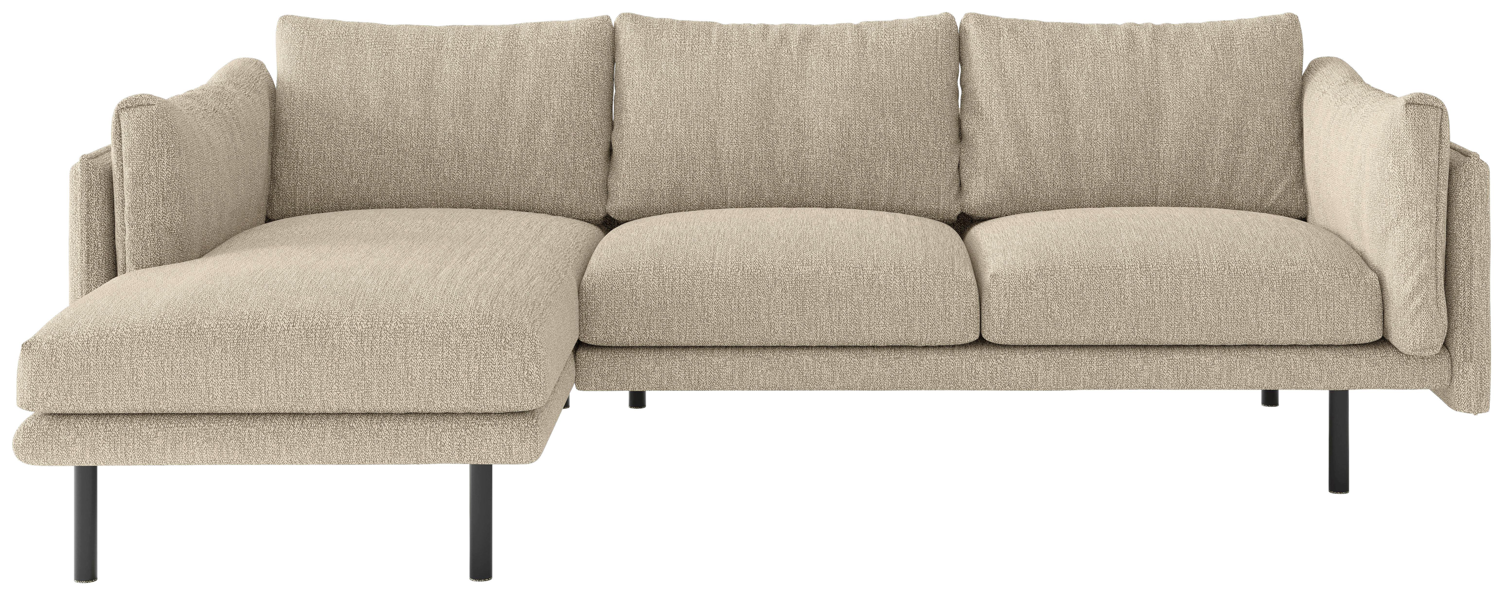 Ecksofa Salama - Beige/Schwarz, Design, Textil (160/268/100cm) - Livetastic