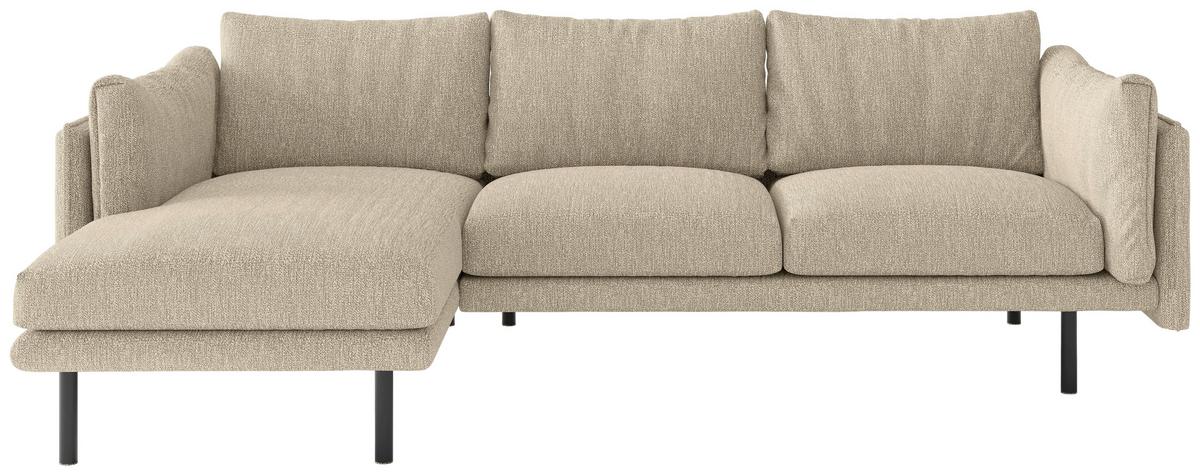 Ecksofa Salama - Beige/Schwarz, Design, Textil (160/268/100cm) - Livetastic