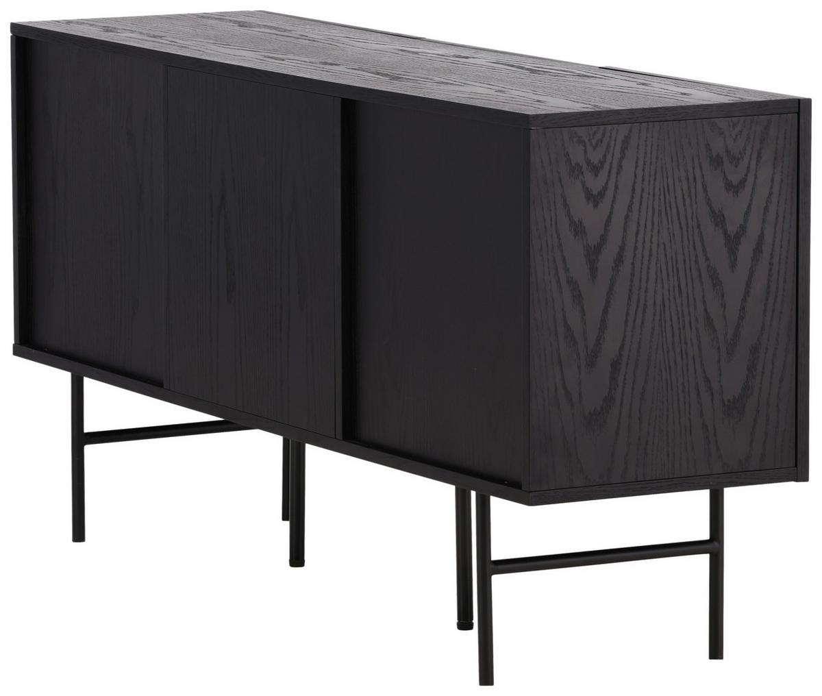 Sideboard Björkön - Schwarz, Design, Holzwerkstoff/Metall (150/75/42cm) - Livetastic