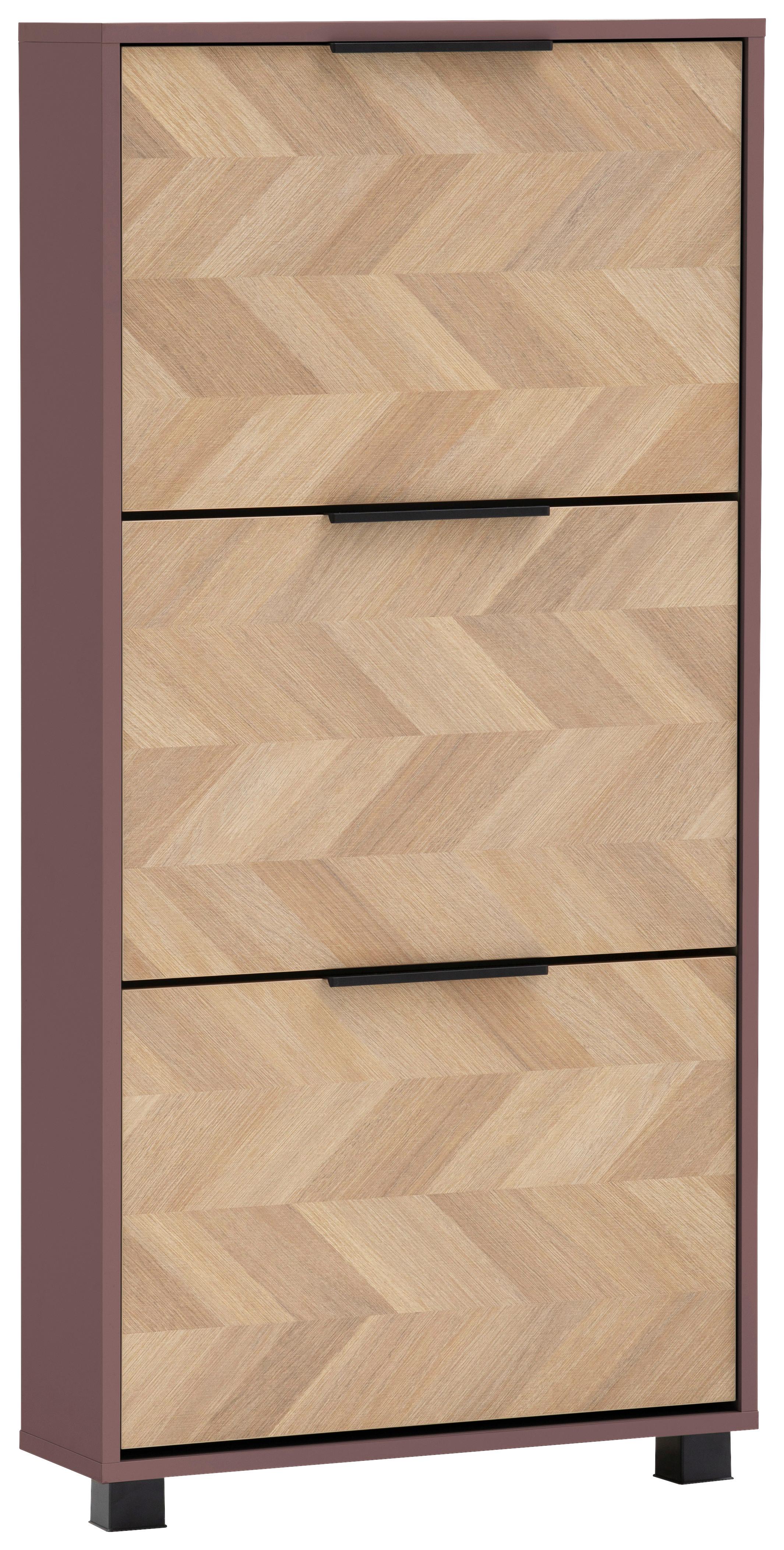 Schuhkipper Piazza Eichefarben/Mauve B: 59,8 cm - Eichefarben/Mauve, Design, Holzwerkstoff (59,8/124,5/19,55cm) - MID.YOU