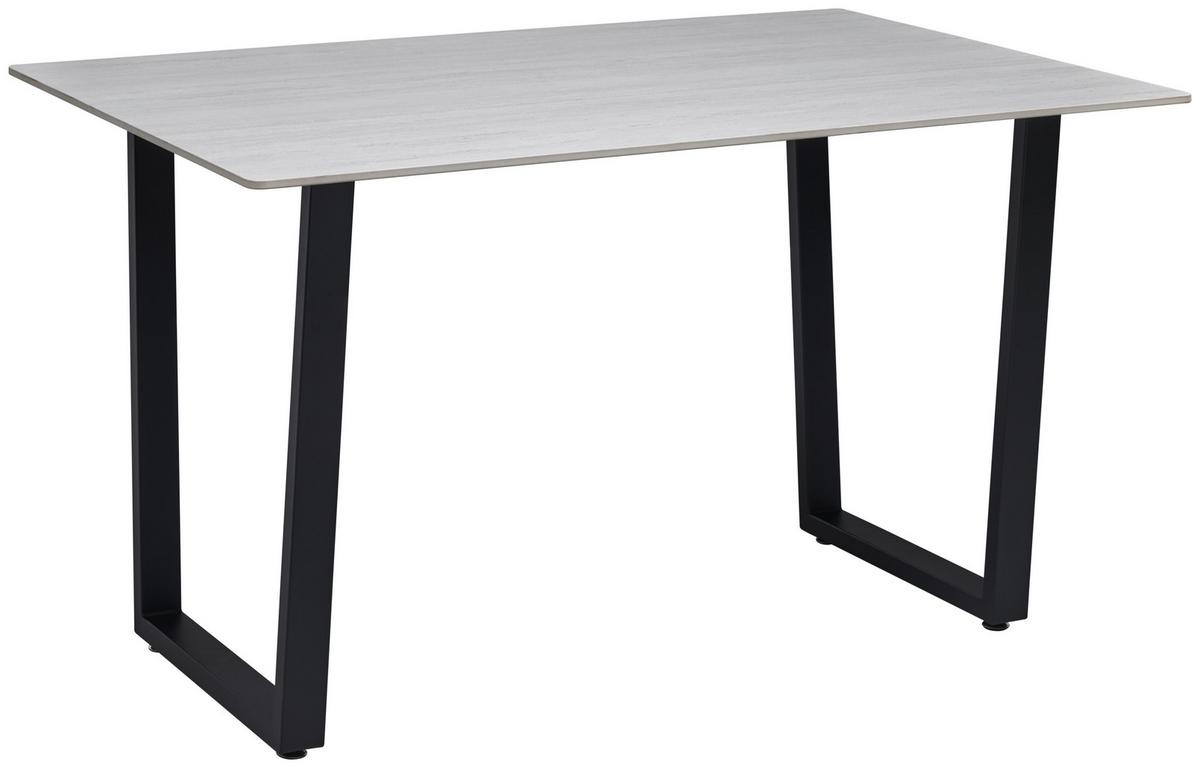 Esstisch Emin Keramik Hellgrau, B: 140 Cm - Beige/Schwarz, KONVENTIONELL, Stein/Metall (140/90/76cm) - MID.YOU