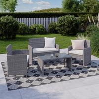 SÚPRAVA ZÁHRADNÉHO NÁBYTKU MICHELLE 1 - sivá/béžová, Basics, kov/textil (120/38/57cm) - Mömax