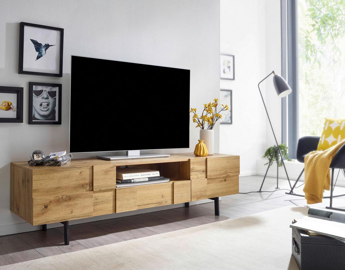 Lowboard Wohnling B: 160 Cm Braun - Schwarz/Braun, MODERN, Holzwerkstoff (160/46/43cm) - MID.YOU