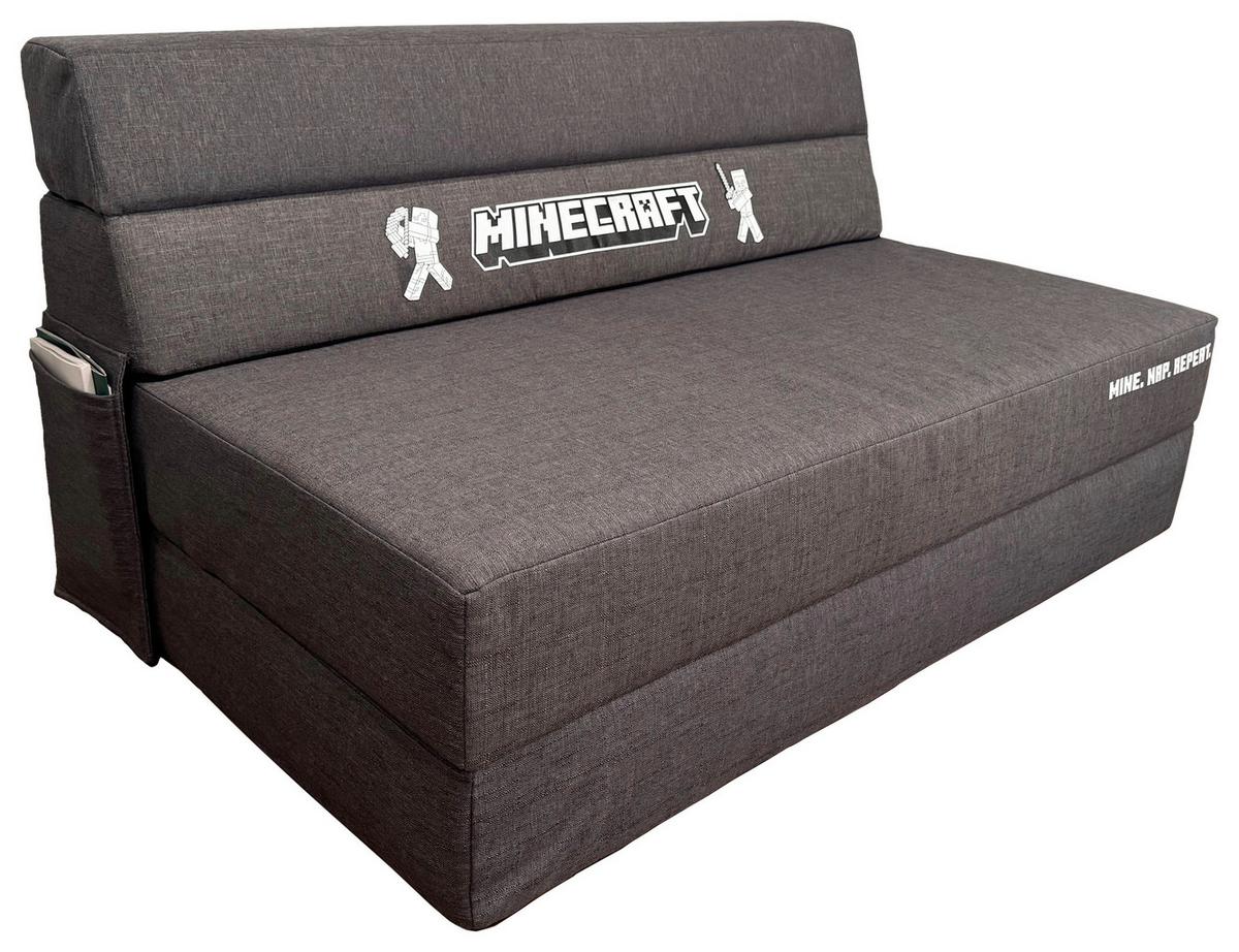 Schlafsofa Minecraft - Grau, MODERN, Textil (119/80/80-200cm) - Minecraft