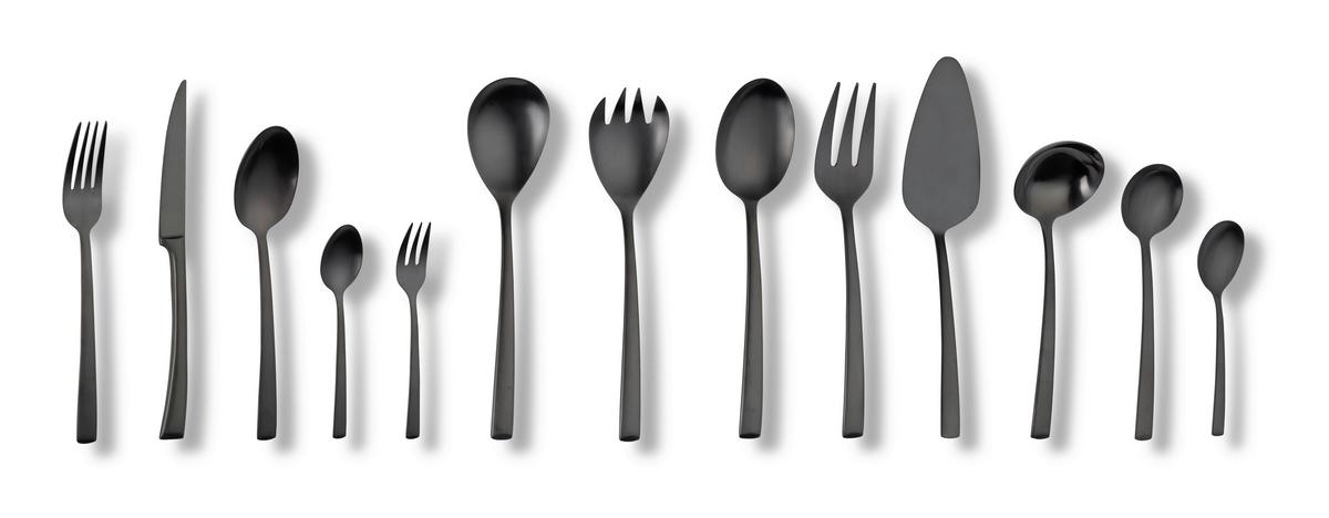 Besteckset 68-Teilig für 12 Personen - Schwarz, Basics, Metall - Echtwerk