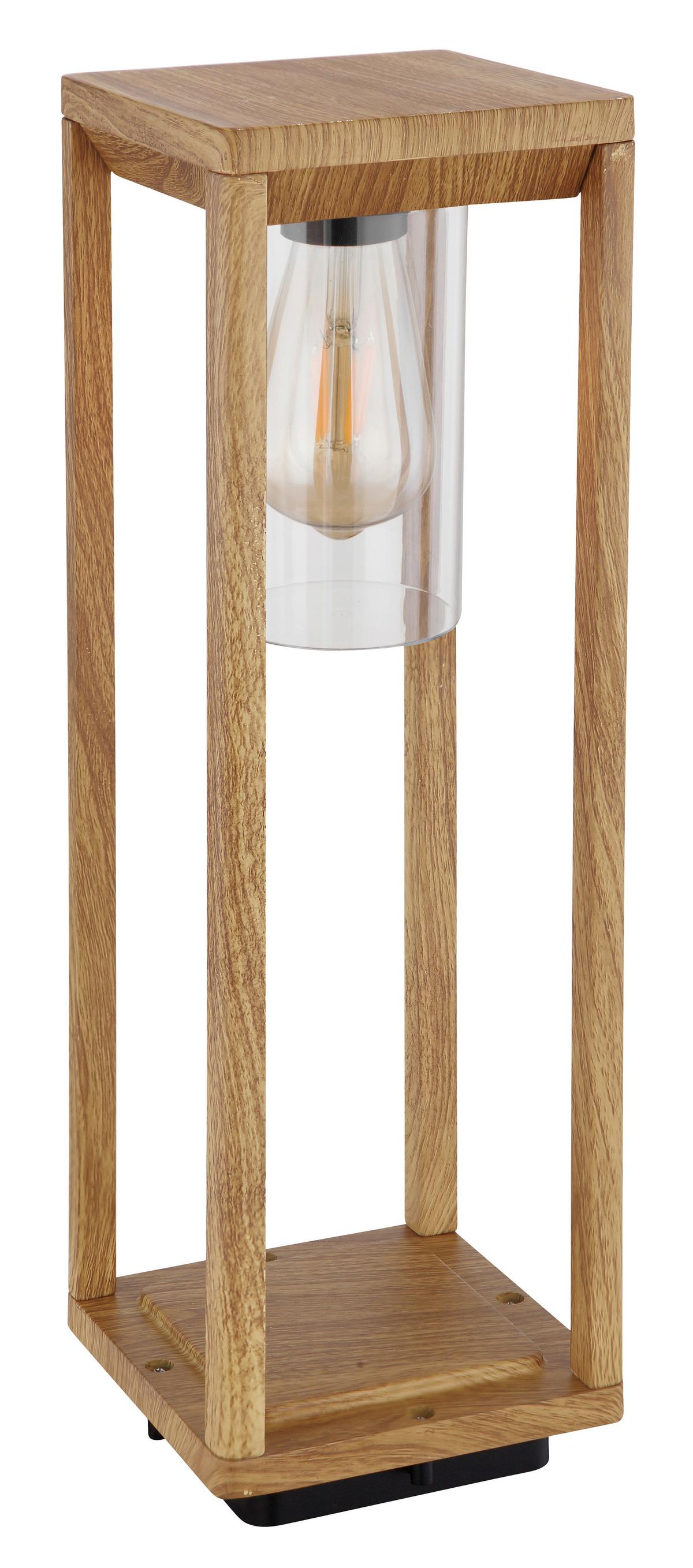 Außenleuchte Candela 15 Watt Aluminium - Klar/Naturfarben, Basics, Kunststoff/Metall (15/15/50cm) - Globo