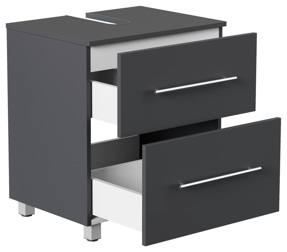 Waschbeckenunterschrank Mondial Graphitfarben B: 55 cm - Graphitfarben, MODERN, Holzwerkstoff (55/63/41,6cm) - MID.YOU