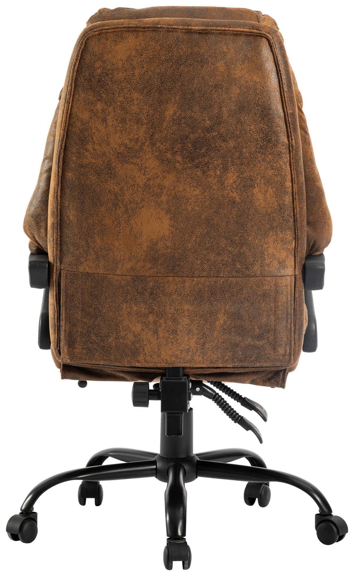 Drehstuhl Big Boss Braun/ Schwarz Bis 140 Kg - Schwarz/Braun, MODERN, Kunststoff/Textil (64/114-122/72cm) - MID.YOU