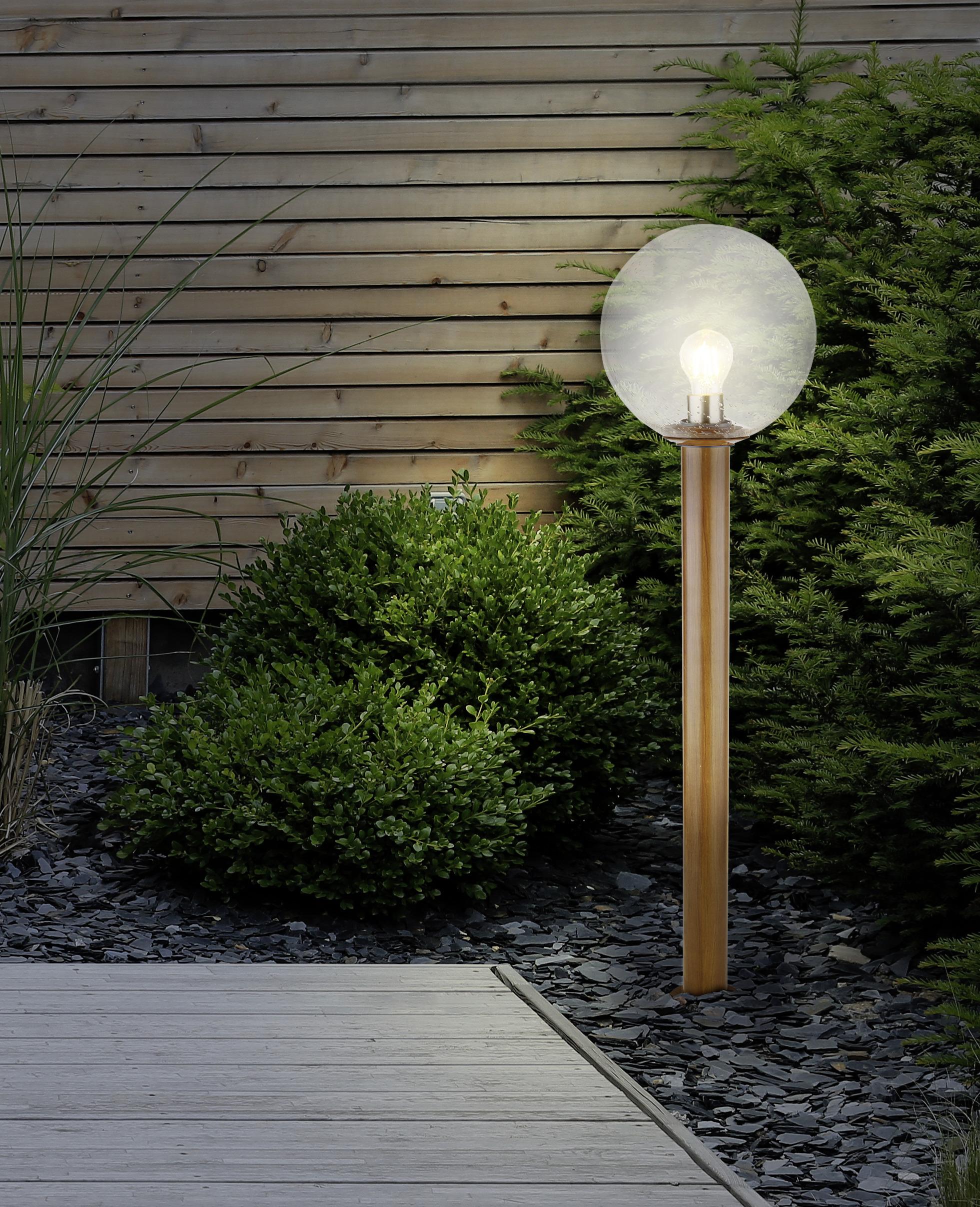 Außenleuchte Ossy 15 Watt Glas - Klar/Naturfarben, Basics, Glas/Metall (25/100cm) - Globo
