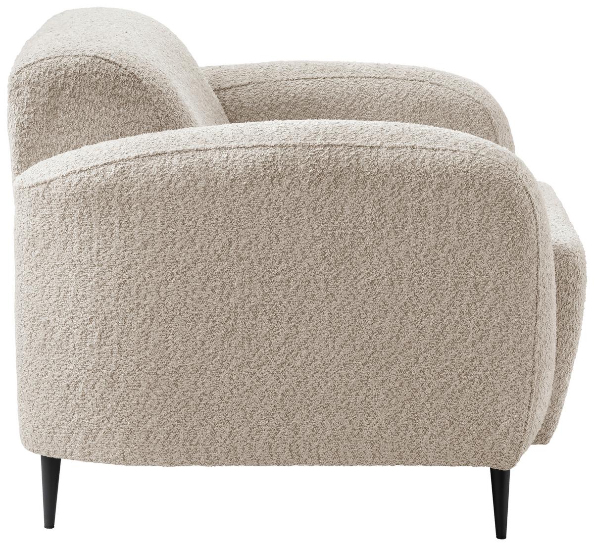 Sessel Marone Beige B: 85 cm - Beige/Schwarz, MODERN, Textil (85/76/90cm) - Livetastic