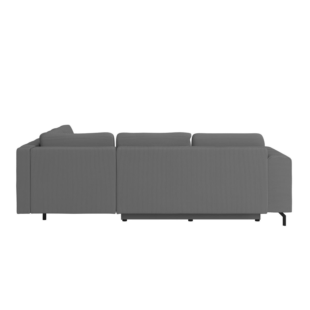 Rohová sedačka VENI, pravá, tmavosivý menčester - čierna/tmavosivá, Modern, textil (272/210cm) - Ondega