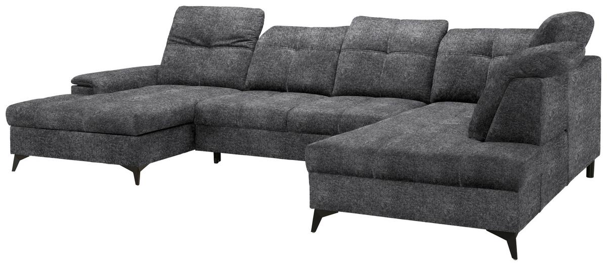 Rohová sedačka U SIERRA, pravá, šedá INFINITY - šedá, Moderní, kov/textil (181/364/230cm) - Mömax