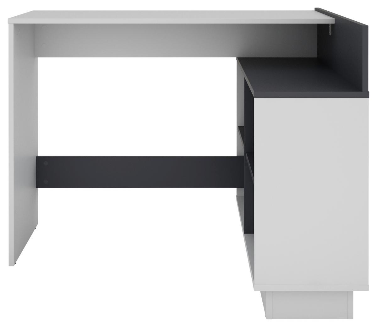 Eckschreibtisch Berni - Graphitfarben/Weiß, MODERN, Holzwerkstoff (102/80/77,5cm) - MID.YOU