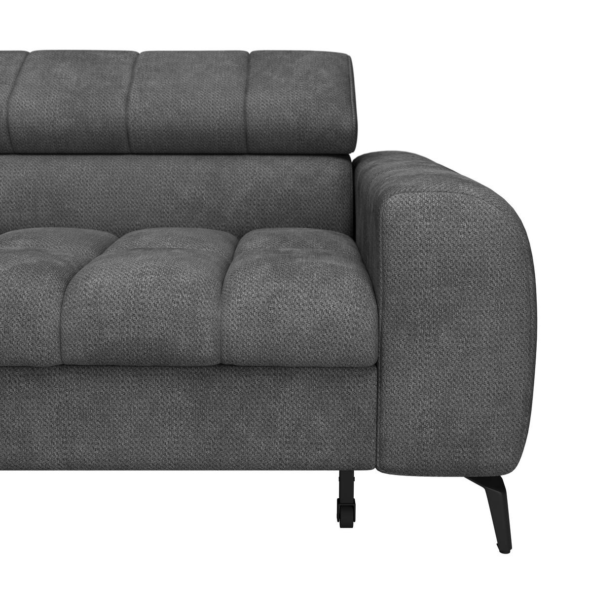 Ecksofa Volf Links New Anthrazit, S: 203x261 Cm - Anthrazit/Schwarz, Trend, Kunststoff/Textil (203/261cm)