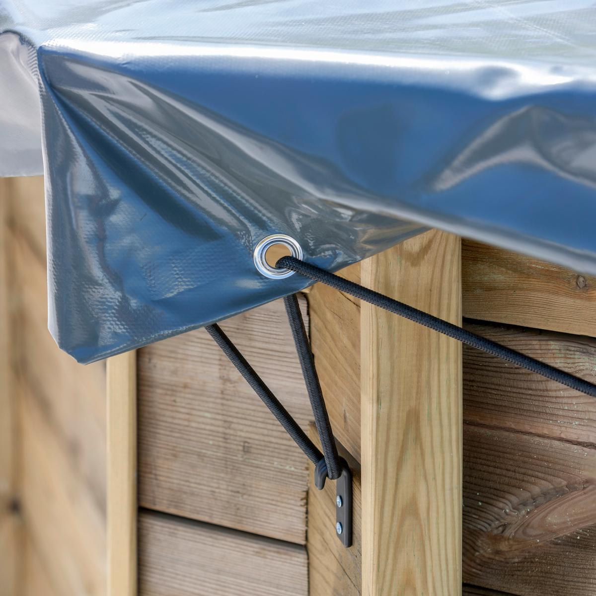 Poolabdeckplane Winterabdeckplane - Grau, KONVENTIONELL, Kunststoff (436/661cm) - Gre