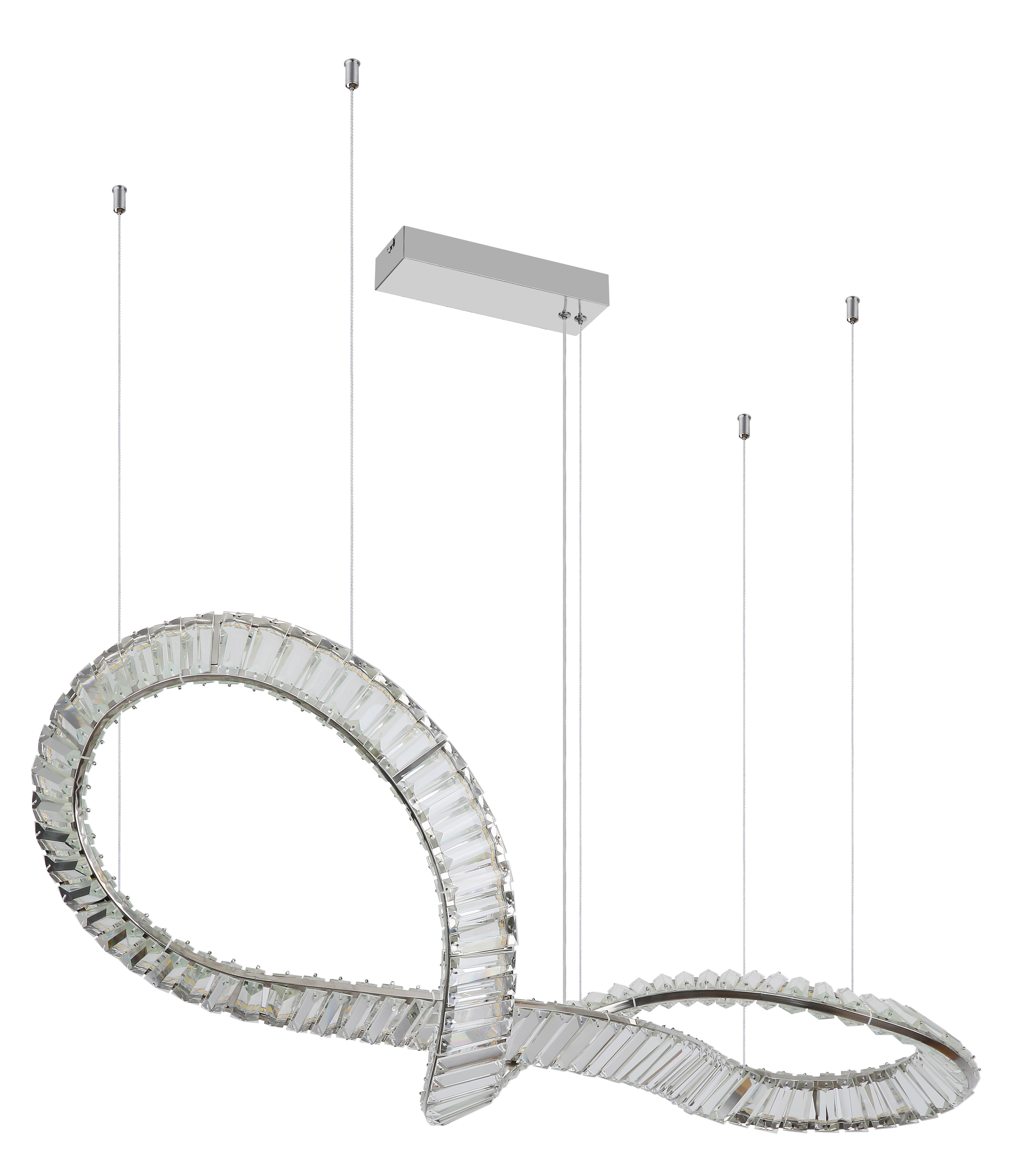 Hängeleuchte Neil Metall/Glas, ca. 110x33x120 cm - Klar/Chromfarben, Basics, Glas/Metall (110/33/120cm) - Globo