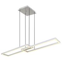 LED-Hängeleuchte 67209-45h - Silberfarben/Opal, Trend, Kunststoff/Metall (119,5/25,5/120cm) - Globo