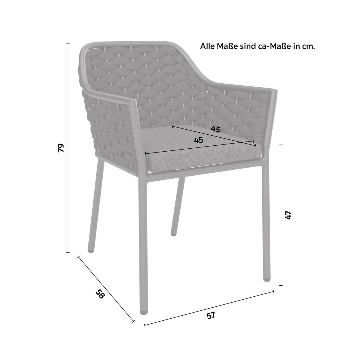 ZÁHRADNÁ STOLIČKA LOUISA - antracitová, Modern, kov/textil (57/79/58cm) - Mömax