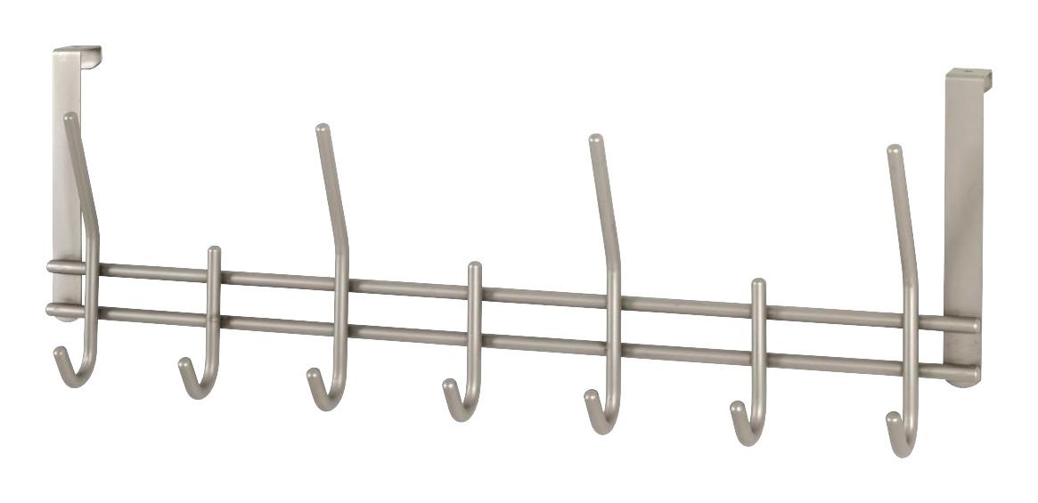 LIŠTA S HÁČIKMI CARLA - farba ušľachtilej ocele, Modern, kov (54/20/7cm)