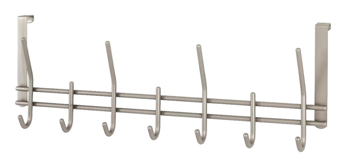 LIŠTA S HÁČIKMI CARLA - farba ušľachtilej ocele, Modern, kov (54/20/7cm)
