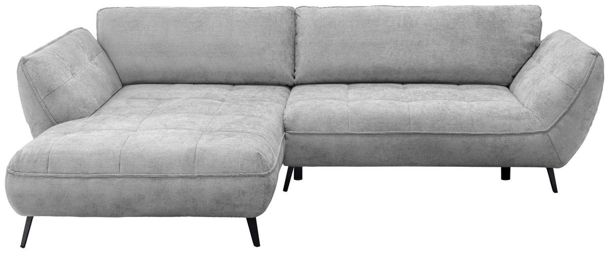 Ecksofa Samoa Hellgrau S: 187x282 cm - Hellgrau/Schwarz, Design, Textil (187/282cm) - Livetastic