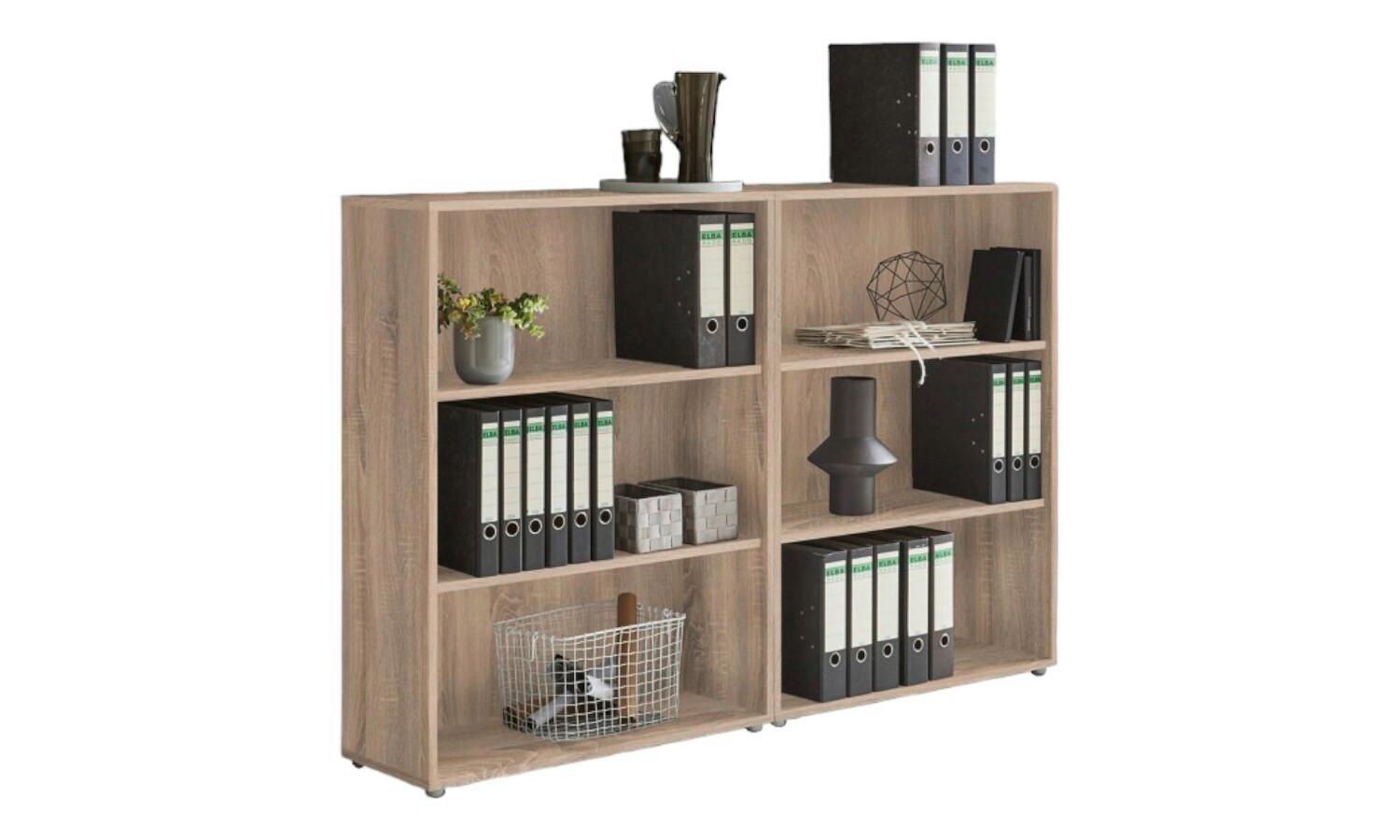 Aktenregal Office Edition Sonoma Eiche Dekor B: 168,8cm - Silberfarben/Sonoma Eiche, MODERN, Holzwerkstoff (168,8/113,6/33cm) - MID.YOU