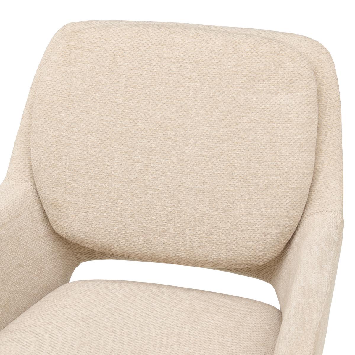 Armlehnstuhl Marley Webstoff Beige, B: 59 cm - Beige/Naturfarben, KONVENTIONELL, Holz/Textil (59/89/65cm) - Livetastic