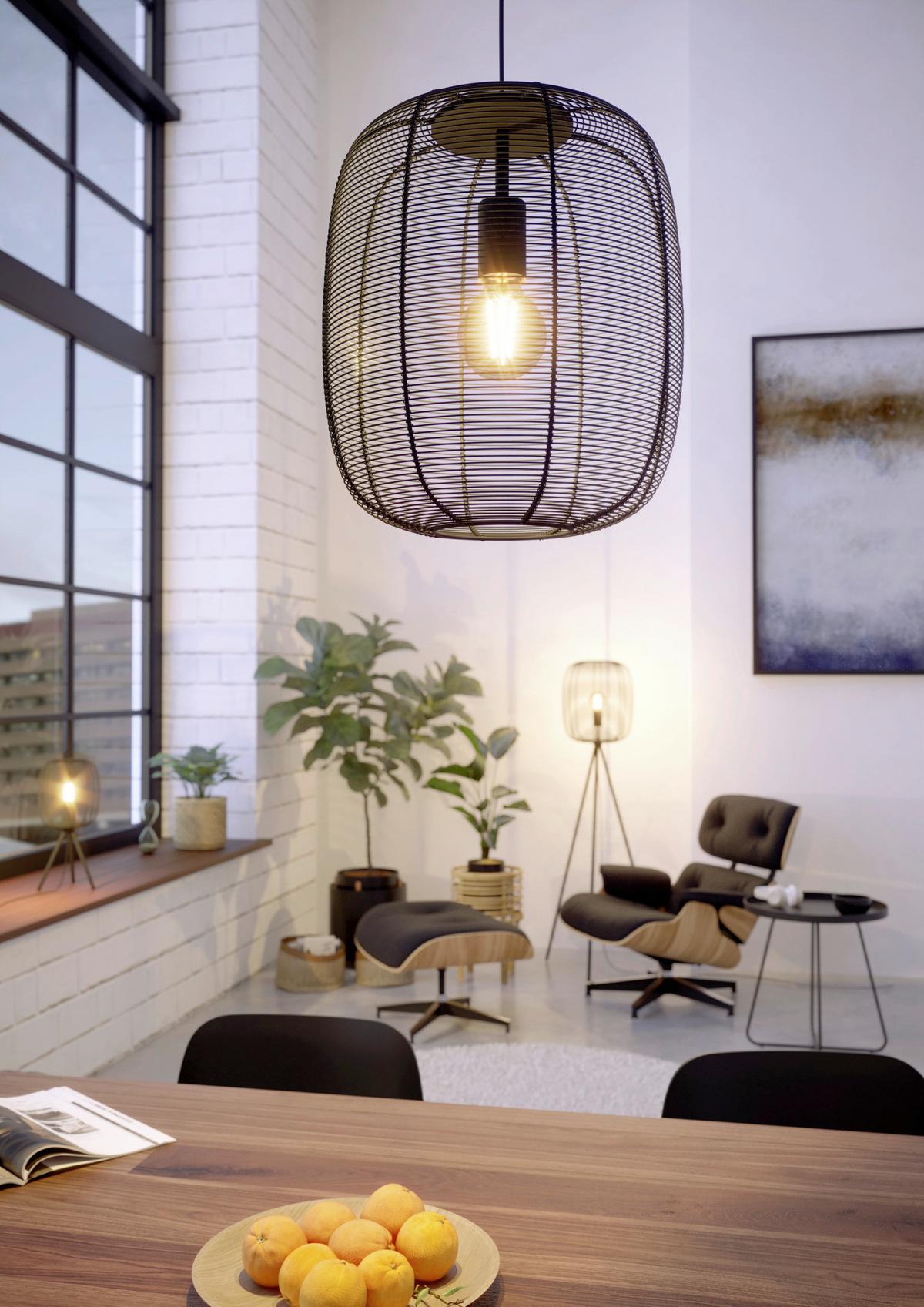 Hängeleuchte 43965 Rinroe - Schwarz, KONVENTIONELL, Metall (33/110cm) - Eglo