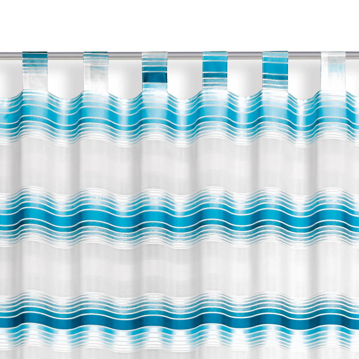 Vorhang Mit Schlaufen Und Band Fianna 140x245 Cm Blau/ Weiß - Blau/Weiß, KONVENTIONELL, Textil (140/245cm) - Luca Bessoni