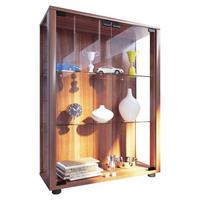 Vitrine Glasol Xxl B: 52 Cm Stehend Anthrazit - Nussbaumfarben/Schwarz, MODERN, Glas/Holzwerkstoff (60/80/25cm) - MID.YOU