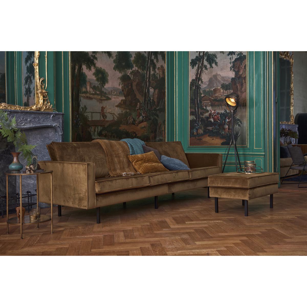 3-sitzer-sofa Rodeo Honig B: 277cm - Schwarz/Honig, Design, Textil/Metall (277/85/86cm) - Livetastic