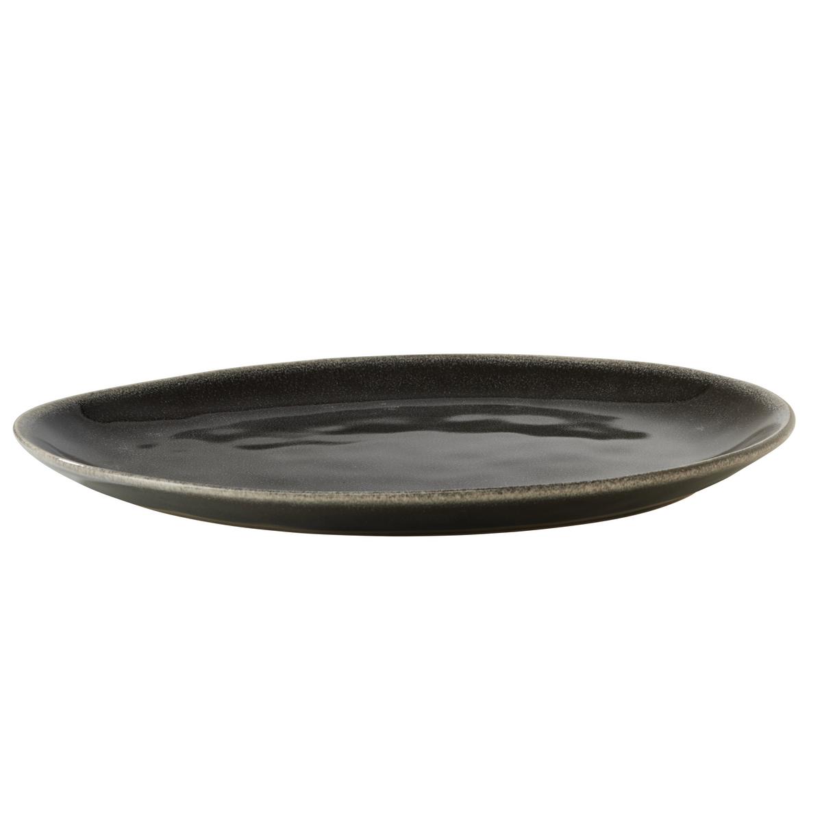 Mělký talíř SINDRI - černá, Moderní, keramika (28.5/2,5/24cm)