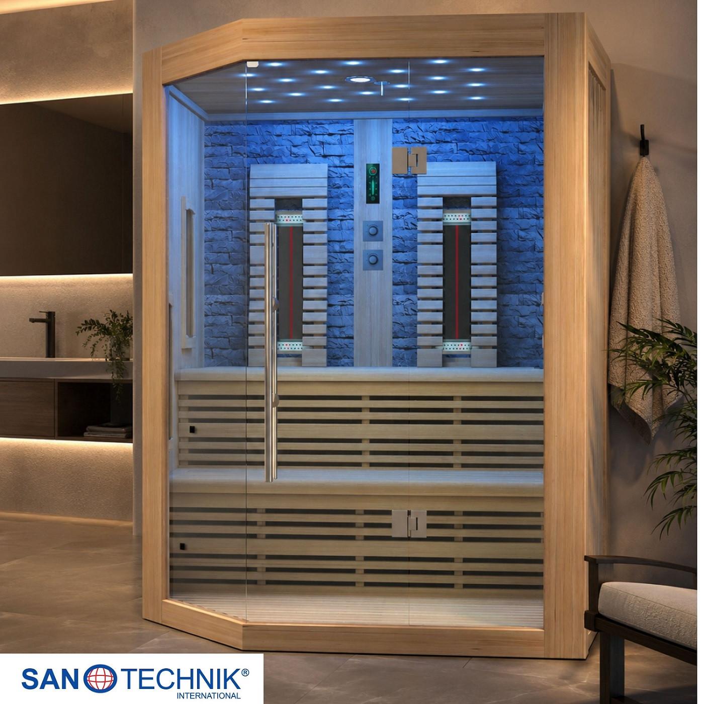 INFRAROTKABINE KIRUNA 3-4 PERSONEN - Naturfarben, Basics, Glas/Holz (160/210/160cm) - Sanotechnik