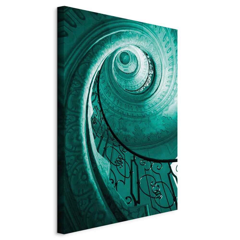 Leinwandbild Architectural Petrol B: 40 cm - Petrol, Basics, Holzwerkstoff/Textil (40/60/1,2cm) - artgeist