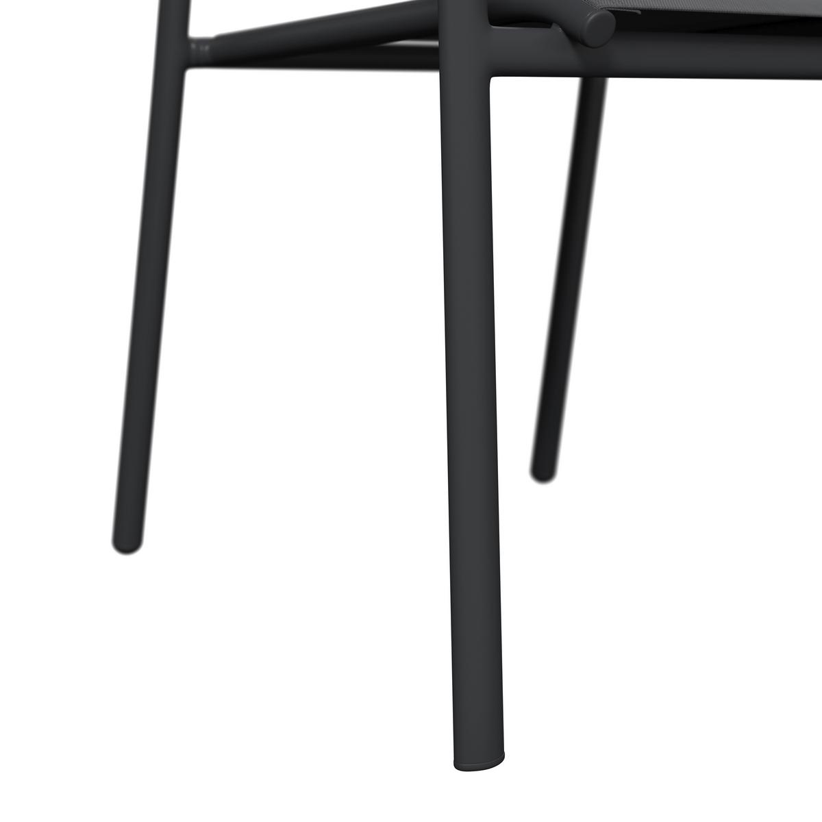 Gartensessel Paris - Anthrazit/Schwarz, MODERN, Textil/Metall (57/85/57cm) - Beldano