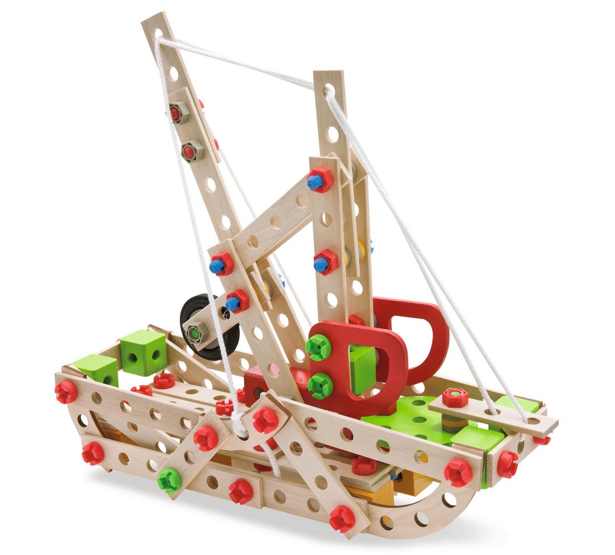 Holzbausteine Hubschrauber 225 Teile ab 6 Jahren - Multicolor, Basics, Holz (14/25/27,50cm) - Simba